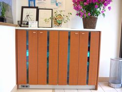 滅菌スリッパ入れの写真です